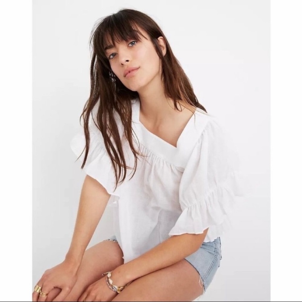Madewell Flutter Sleeve Butterfly Top - image 1